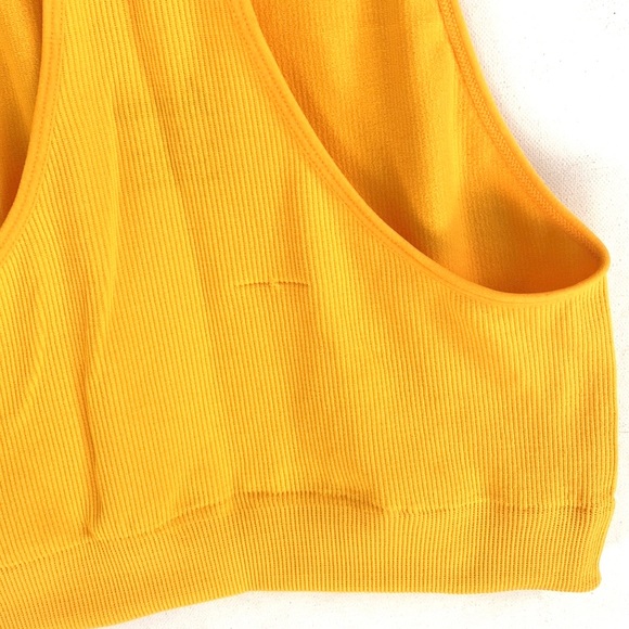 (AA4) Odiva Mustard Yellow Ribbed 2piece Tank top and Biker Short set,Sz XL, NWT - Picture 8 of 15